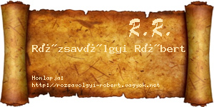 Rózsavölgyi Róbert névjegykártya