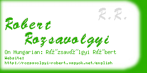 robert rozsavolgyi business card